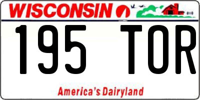 WI license plate 195TOR