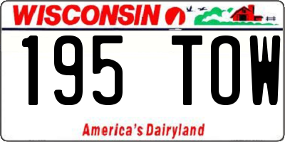 WI license plate 195TOW