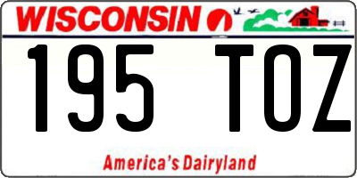 WI license plate 195TOZ