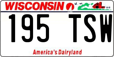 WI license plate 195TSW