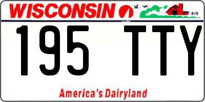 WI license plate 195TTY