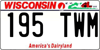 WI license plate 195TWM