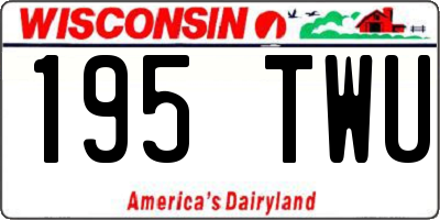WI license plate 195TWU