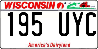 WI license plate 195UYC