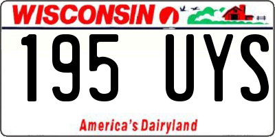 WI license plate 195UYS
