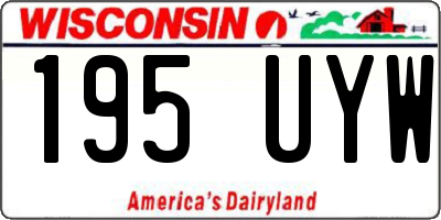 WI license plate 195UYW