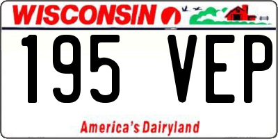 WI license plate 195VEP