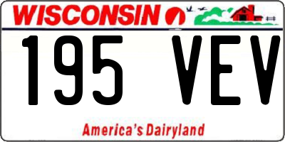 WI license plate 195VEV