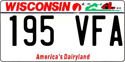WI license plate 195VFA