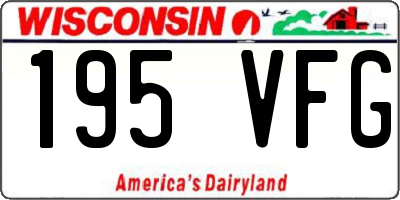 WI license plate 195VFG