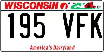 WI license plate 195VFK