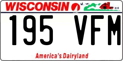 WI license plate 195VFM