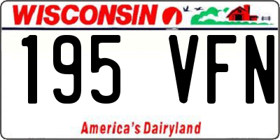 WI license plate 195VFN