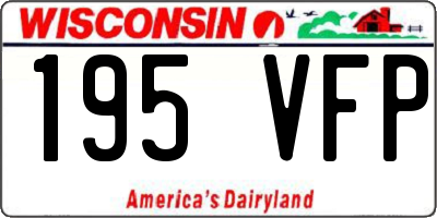 WI license plate 195VFP