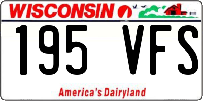 WI license plate 195VFS