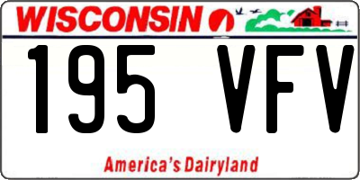 WI license plate 195VFV