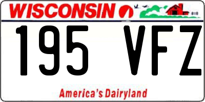 WI license plate 195VFZ