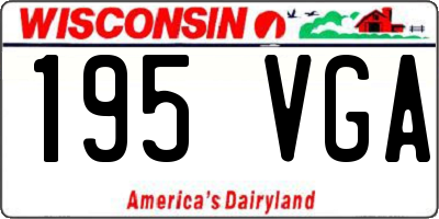 WI license plate 195VGA