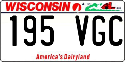 WI license plate 195VGC