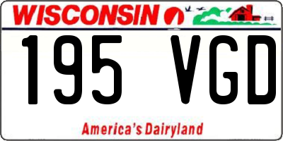 WI license plate 195VGD