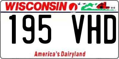 WI license plate 195VHD