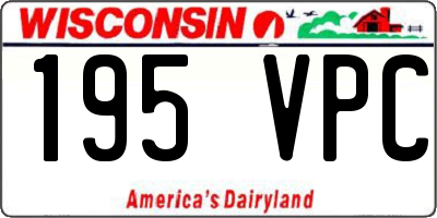 WI license plate 195VPC