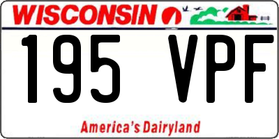 WI license plate 195VPF