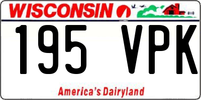 WI license plate 195VPK
