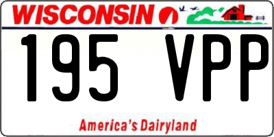 WI license plate 195VPP
