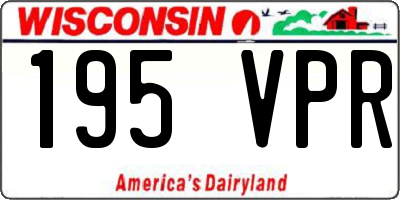 WI license plate 195VPR
