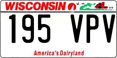 WI license plate 195VPV
