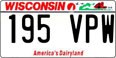 WI license plate 195VPW