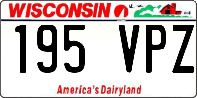 WI license plate 195VPZ