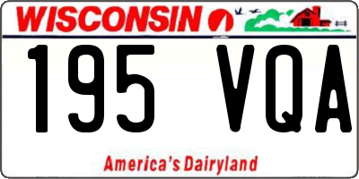 WI license plate 195VQA