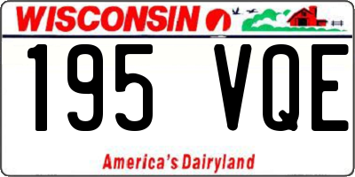 WI license plate 195VQE