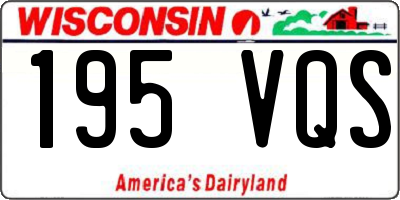 WI license plate 195VQS