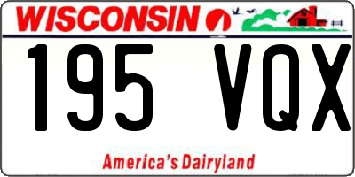 WI license plate 195VQX