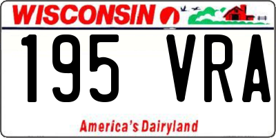 WI license plate 195VRA
