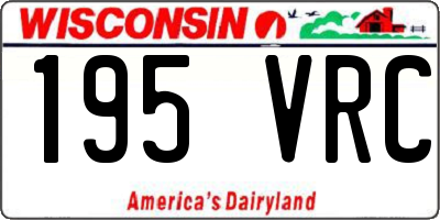 WI license plate 195VRC