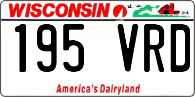 WI license plate 195VRD