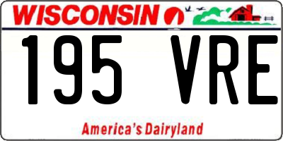 WI license plate 195VRE
