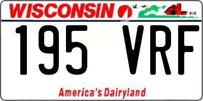 WI license plate 195VRF