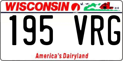 WI license plate 195VRG
