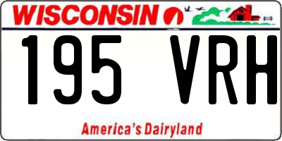WI license plate 195VRH