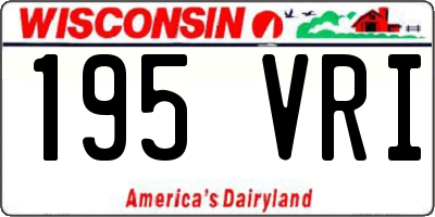 WI license plate 195VRI