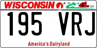 WI license plate 195VRJ