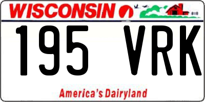 WI license plate 195VRK