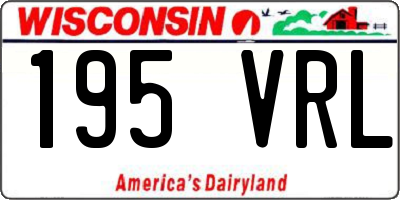 WI license plate 195VRL