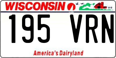 WI license plate 195VRN