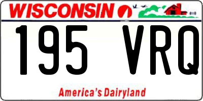 WI license plate 195VRQ